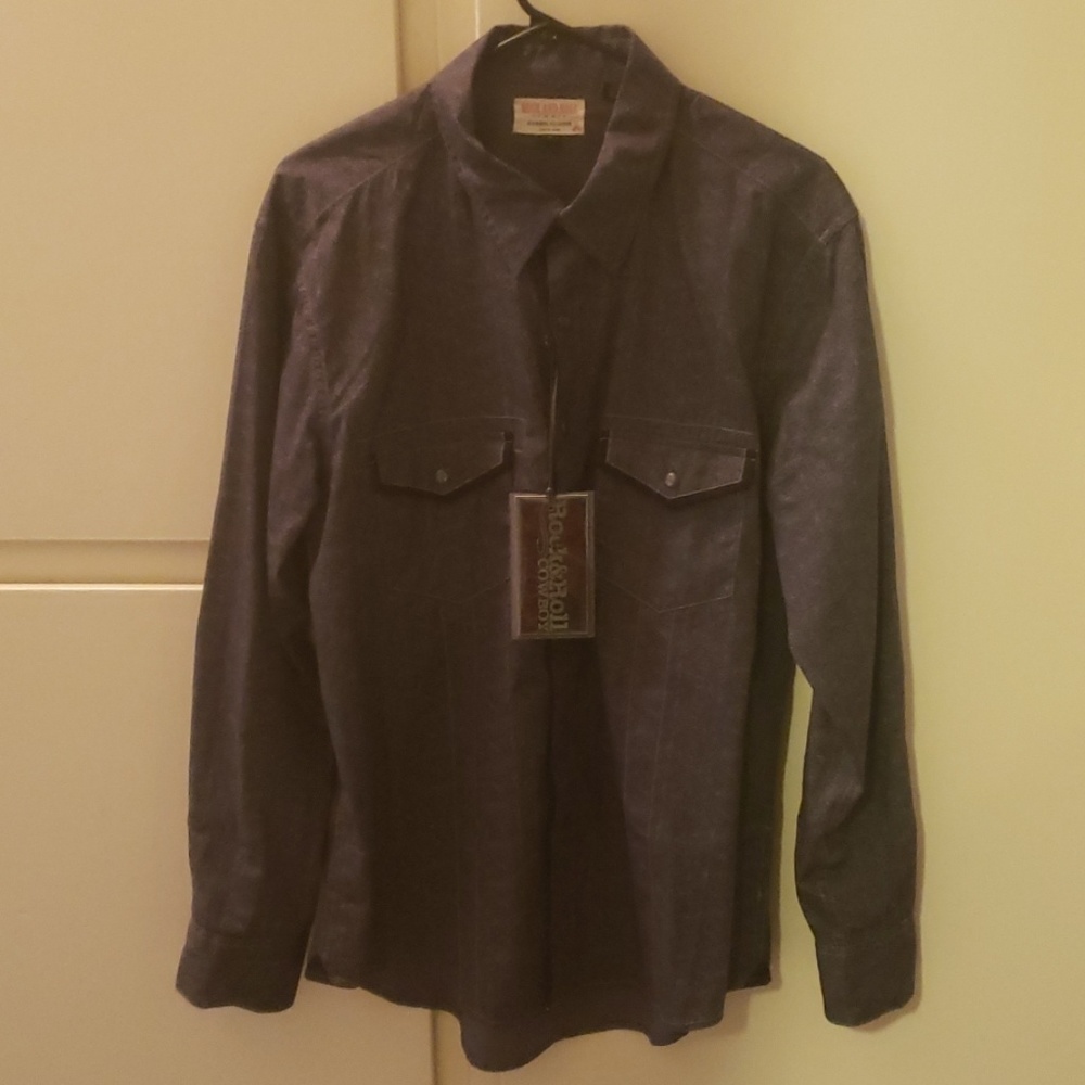 Rock and Roll Cowboy Button Down Shirt L